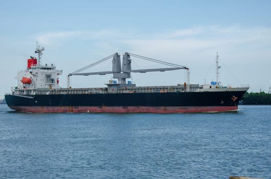 Freight Transportation Shipping. Logistics and transportation ship in the ocean.