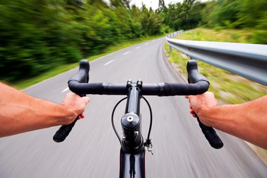 Road cycling wide angle speed shoot - exclusive images