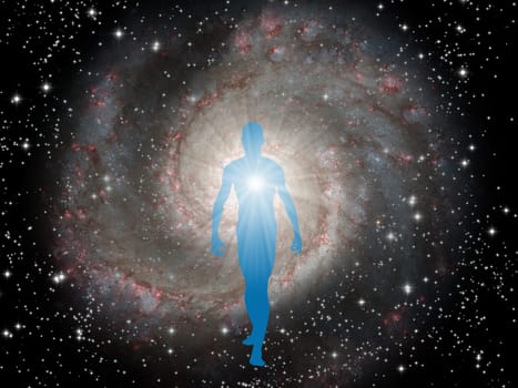 Figure emerges from the comos