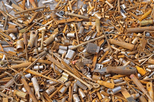 Big bunch of old rusty tools and parts