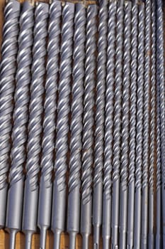 Big collection of various sizes long drills tools