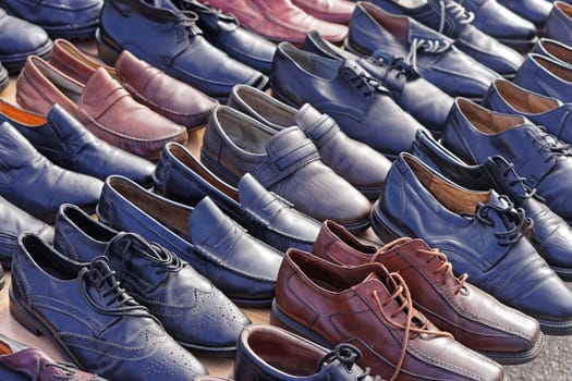Used old second hand leather men shoes