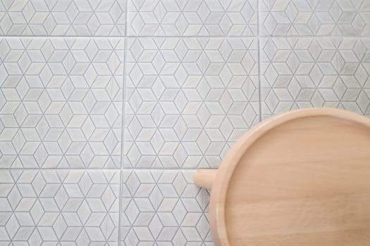 Single wooden chair in minimal style room, stock photo