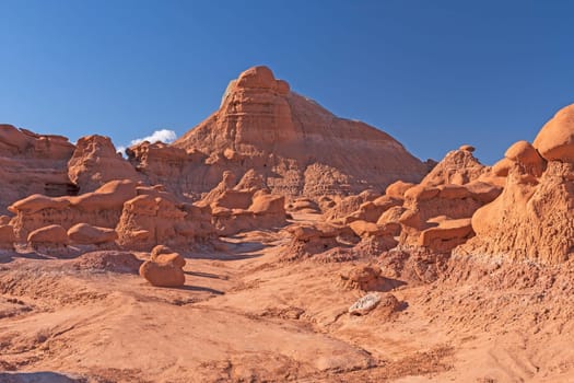 Morning light in a Remote Red Rock Canyon in Goblin Valley state Park in Utah