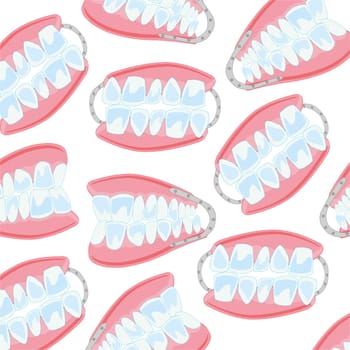 Vector illustration of the denture pattern on white background