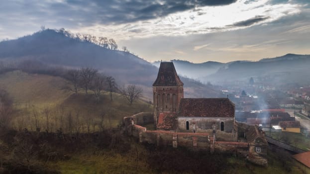 Buzd fortified church near Sibiu. Transylvania, Romania