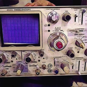 Modern digital art. Oscilloscope.