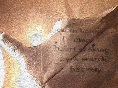 Cow skull and romantic words.