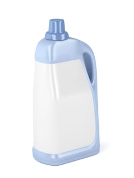 Liquid detergent bottle with blank label on white background