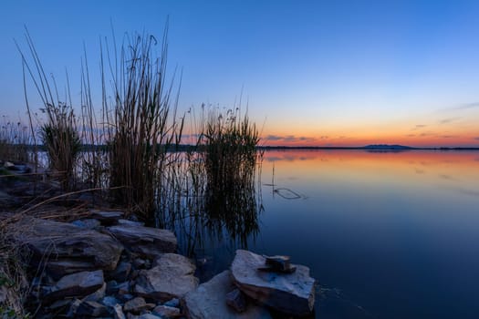 after sunset in the Danube Delta, Romania