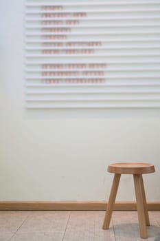 Single wooden chair in minimal style room, stock photo