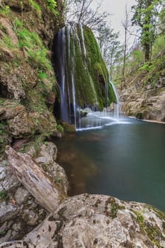 Waterfall Bigar. Located at the intersection with the parallel 45 in Romania