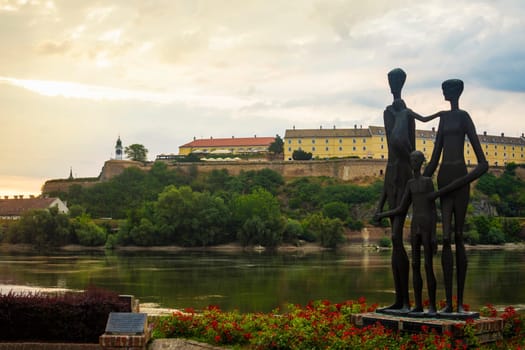 Monument with beautiful landscape in Novi Sad in Serbia.