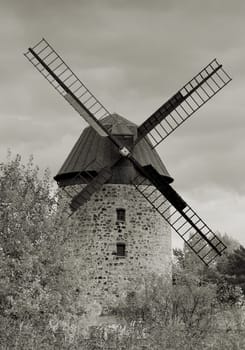 old windmill near Warnstedt in the Harz
