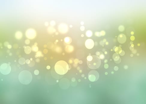 Abstract yellow light and green summer bokeh background.