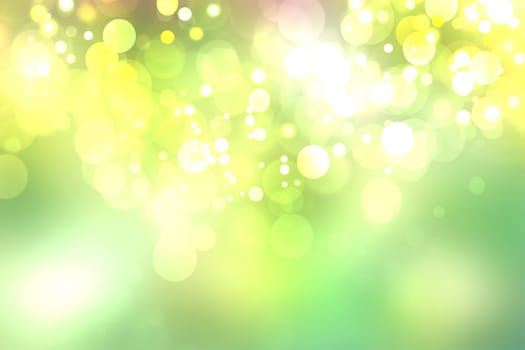 Abstract green light and yellow colorful summer bokeh background.