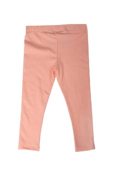 Pink leggings or pants for girl isolated on white background. Fashion children.