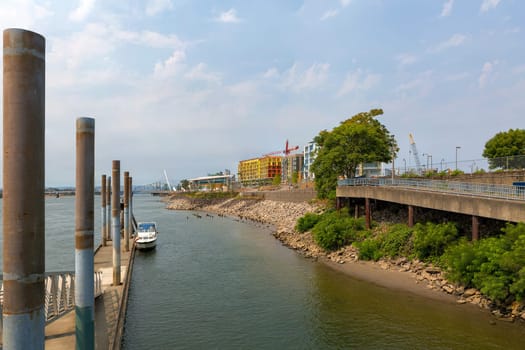 New urban commercial and residential construction in downtown Vancouver Washington waterfront