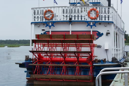 Mississippi paddle steamer Baltic Star on the Bodden, Baltic Sea peninsula of Fischland-Darß-Zingst, Zingst