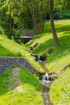 Fast flowing river in a forest