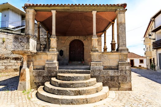Mannerist facade of the Chapel of Saint Anthony (Capela de Santo Antonio), built between the 15th and 17th centuries in Caria, Castelo Branco, Portugal