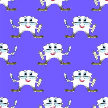 Doodle Medical Seamless Pattern Isolated on Blue Background