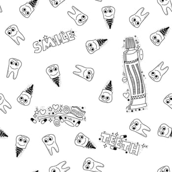 Doodle Medical Pattern Isolated on White Background