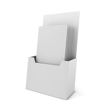Brochure holder. 3d illustration isolated on white background