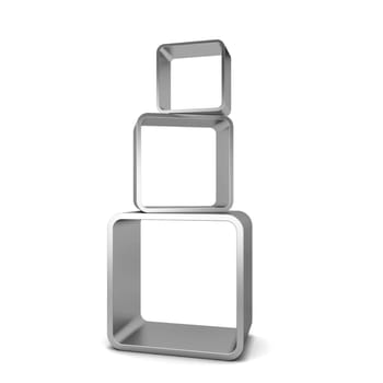 Display shelves. 3d illustration isolated on white background