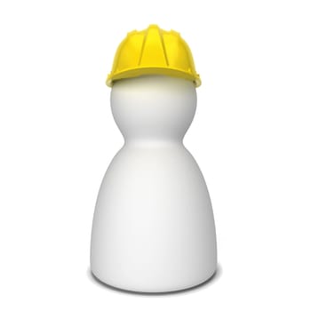 Men figure with safety helmet. 3d illustration isolated on white background