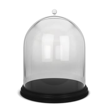 Glass bell. 3d illustration isolated on white background