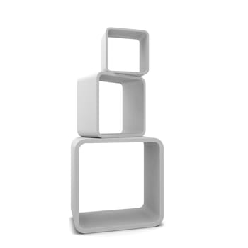 Display shelves. 3d illustration isolated on white background