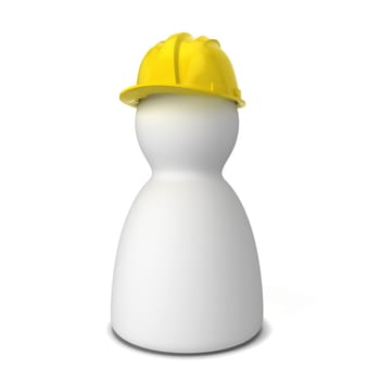 Men figure with safety helmet. 3d illustration isolated on white background