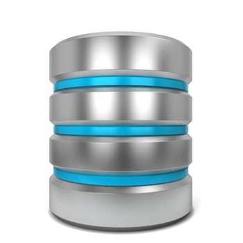 Database icon. 3d illustration isolated on white background