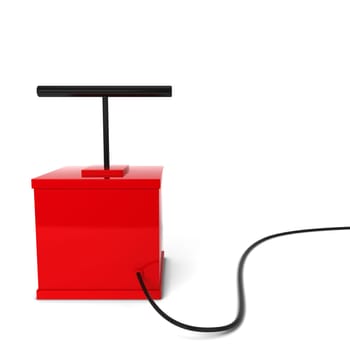 Red detonator. 3d illustration isolated on white background