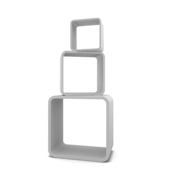 Display shelves. 3d illustration isolated on white background