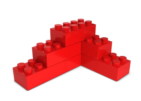Toy bricks. 3d illustration isolated on white background
