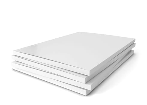 Blank magazines. 3d illustration isolated on white background
