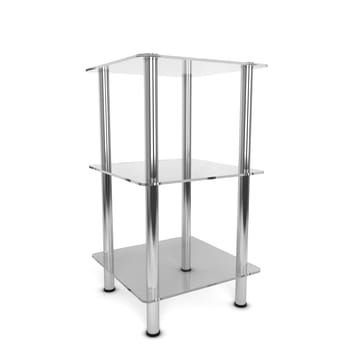 Glass display. 3d illustration isolated on white background