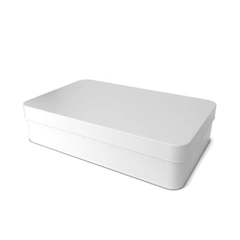 Metal box. 3d illustration isolated on white background