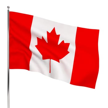 Flag of Canada. 3d illustration isolated on white background