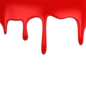 Blood dripping. 3d illustration isolated on white background