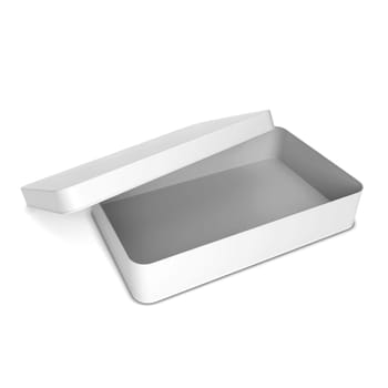 Metal box. 3d illustration isolated on white background