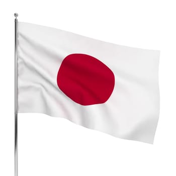 Flag of Japan. 3d illustration isolated on white background
