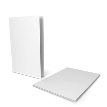Blank paper folder. 3d illustration isolated on white background