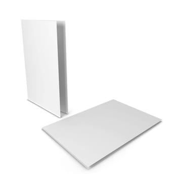 Blank paper folder. 3d illustration isolated on white background