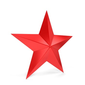 Red star. 3d illustration isolated on white background