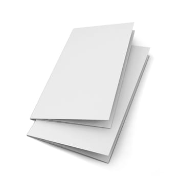 Blank leaflet. 3d illustration isolated on white background
