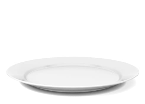 Empty plate. 3d illustration isolated on white background
