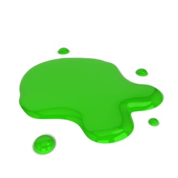 Green puddle. 3d illustration isolated on white background